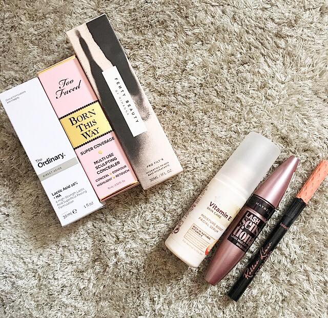 This image is a flatlay of all the products spoken about in this post